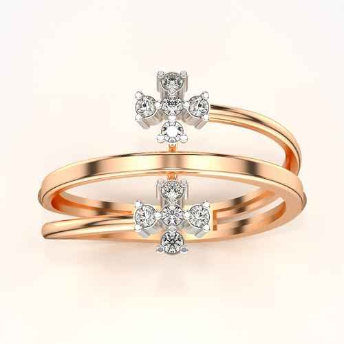 VALANOVA Sterling Silver & Certified Lab Grown Diamond 0.14cts | Ring For Women/Girls | Stylish & Elegant | VGR0056B | Ring Size: 17