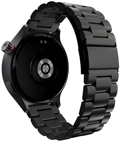 Motorola Moto Watch, 1.4 OLED, AOD, Auto-Brightness, Dual Band GPS, Powered by Polar Smartwatch (Matte Black/Matte Black Band Strap, Free Size)