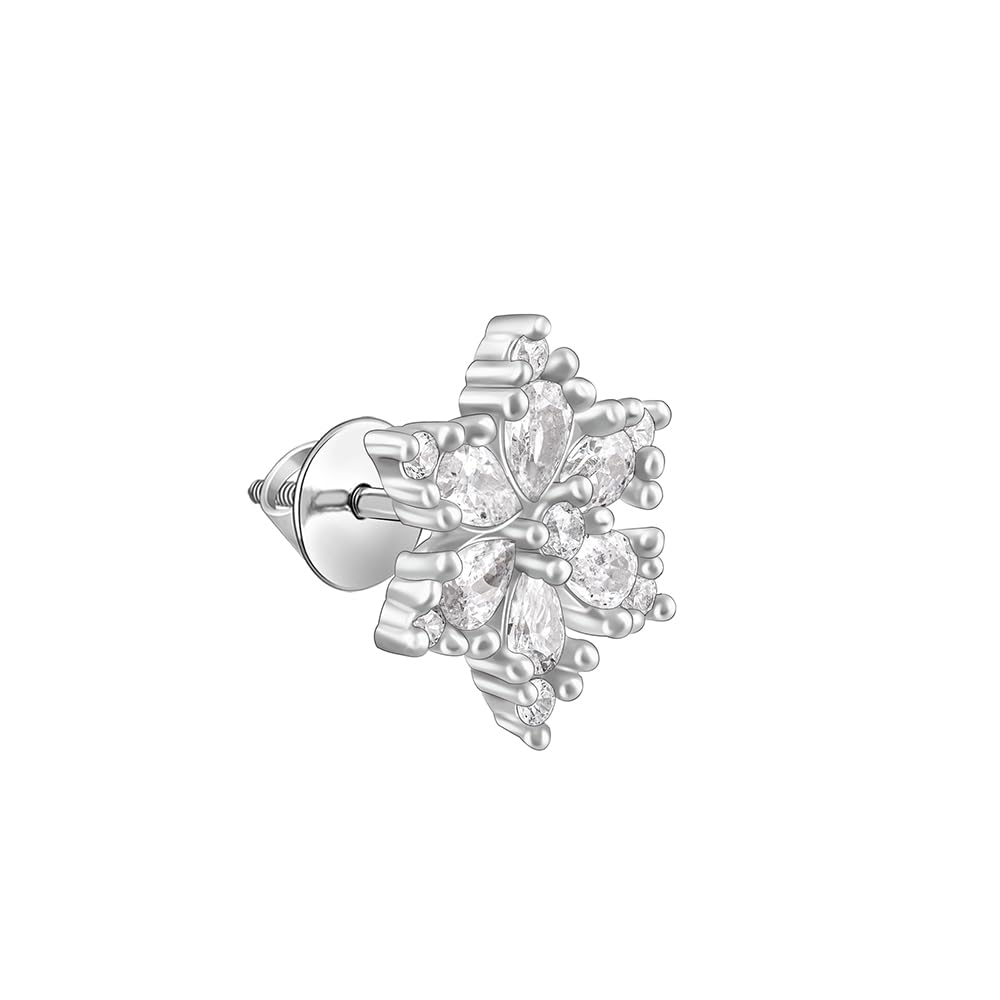 GIVA 925 Silver Flowery Snowflake Studs| studs to Gift Women & Girls | With Certificate of Authenticity and 925 Stamp | 6 Months Warranty*
