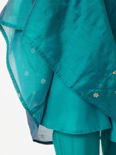 Max Women's Polyester Blend Kurta Set (CONU57001B_Blue