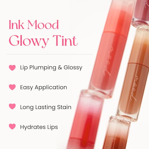 Peripera Ink Mood Glowy Tint 023 Coral Chemistry (Lucky Lottery) - Lip Tint, Lip Stain, Glowy Tint Lightweight, Smooth & Hydrating Lip Tint | Rich Color & Natural Shine Pack of 1