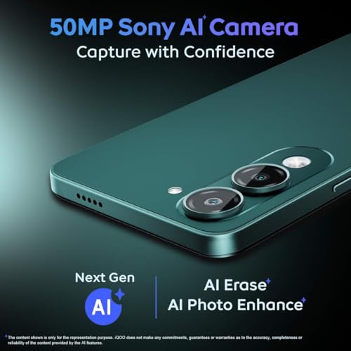 iQOO Z10 Lite 5G (Cyber Green 2026, 4GB RAM, 64GB Storage) | Dimensity 6300 5G Processor | 50MP Sony AI Camera | 6000 mAh Battery | IP64 Rated & Military Grade Shock-Resistance*