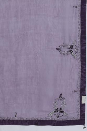 W for Woman Folksong Purple Festive Solid Silk Dupatta