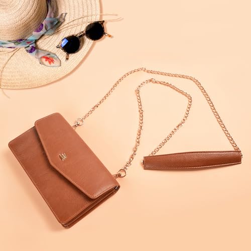 Lona Premium Minimalist Leather Clutch – Envelope Silhouette with Subtle Chain Detailing for Modern Elegance