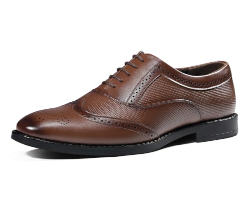 LOUIS STITCH Men’s Russet Tan Formal Lace-Up Brogue Shoes | Formal Lace-Up Shoes for Men | Business & Occasion Wear | LSVSBG-1 |UK-9