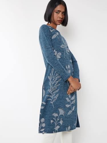 Max Women's Acrylic Regular Kurta (AKWKWI25SA_Blue