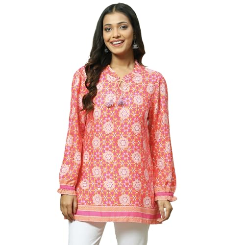 Rangriti Women's Regular Fit Blouse (RMMINDIETO18217SS23PNK_Pink