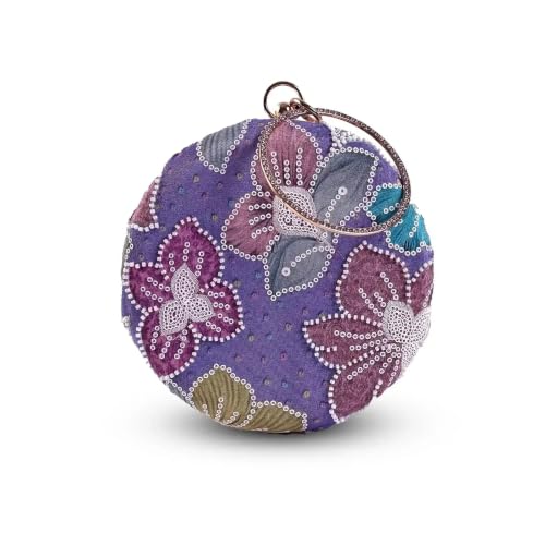 THE TAN CLAN Riveria Multicolor Round Clutch | Circle Evening Bag for Women | Party & Festive Clutch Purse