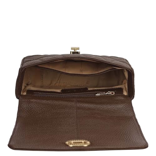 Da Milano Leather Shoulder Bag for Women - Brown (00378OL)