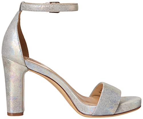 Naturalizer Womens Joy Ankle Strap Heeled Dress Sandal, Light Grey Leather, 7