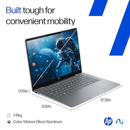 HP OmniBook 7 OLED (Previously Pavilion Plus) Intel Core Ultra 5 255H (16GB LPDDR5,1TB SSD) 3K, 0.2 ms, 14''/35.6cm, Win11, M365, Office24, Meteor Silver,1.5kg, fr0789TU, 5MP Camera, Backlit AI Laptop