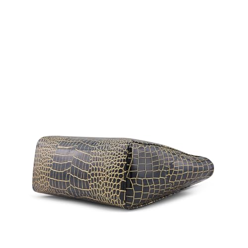 Caprese Miranda Tote Bag, Large-Black | Stylish Handbag for Women | Spacious, Versatile Office & Daily Essentials Tote | Top Zip Closure