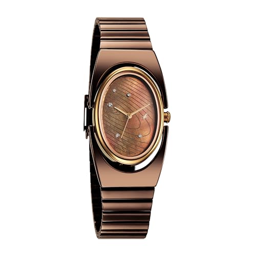 Fastrack UFO Quartz Brown Shaped Dial Girls Watch | Brown Colour Band | Watches for Girls Analog - 6318KM02