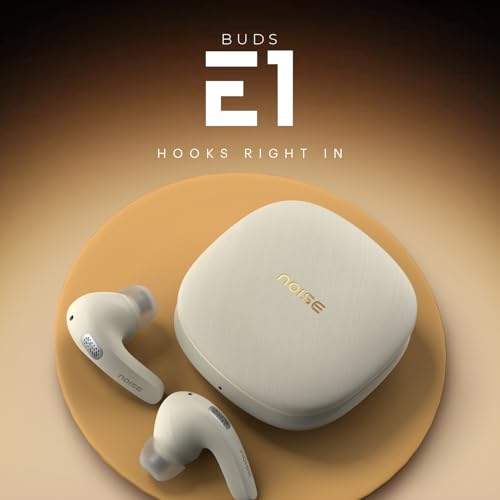 Noise Newly Launched Buds E1 V2 in-Ear Truly Wireless Earbuds with Pebble Grain Design, 35H of Playtime, Quad mic ENC,10mm Driver, Low Latency, BT v5.3 (Dune Beige)
