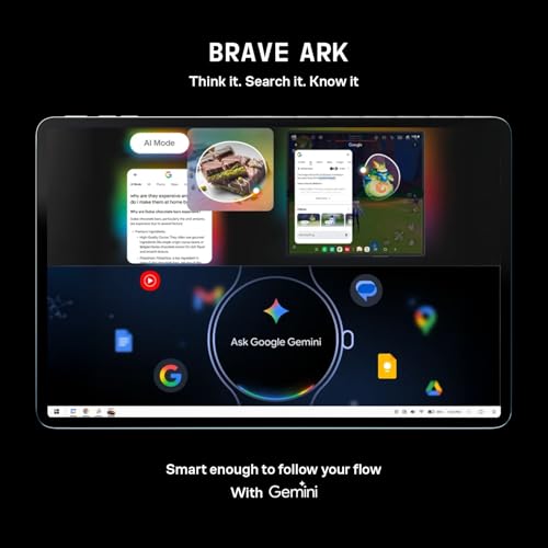 Brave Ark 2-in-1 Android PC | Segment's Biggest 14,550mAh Battery | Snapdragon 8s Gen 3 | 12.95" 2.8K 144Hz | DTS Audio 8 Speakers | 12GB RAM 256GB ROM | Brave Ark Pen 20+ Functions | Galactic Blue