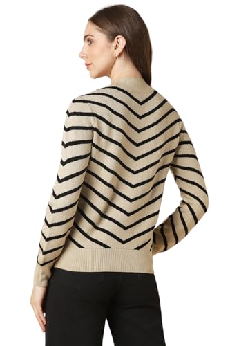 Allen Solly Women's Acrylic Crew Neck Sweater (AHSWCRGFU79027_Khaki