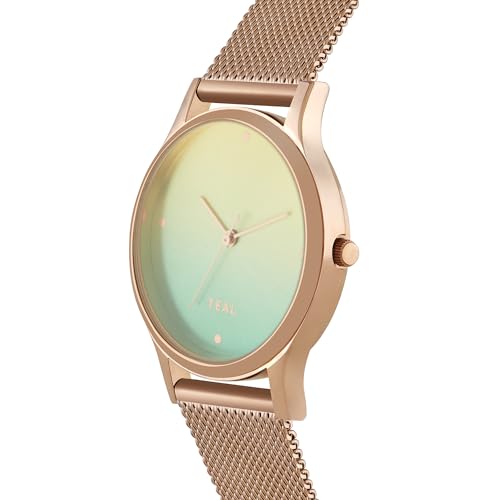 TEAL BY CHUMBAK Round Dial Analog Hand Watch for Women, Gifts for Women/Girls/Ladies, Stylish Fashion Watch for Casual/Work