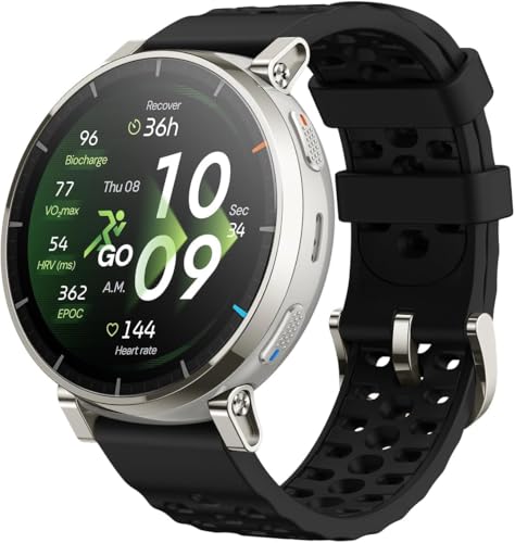 Amazfit Active 3 Premium(Smartchoice)GPS Running Smart Watch, 1.32"AMOLED Sapphire Display,12-Day Battery,4GB Storage,Offline Maps, 170+Workout Modes, 5 ATM,Fitness Tracker, Android & iOS, Apex Silver