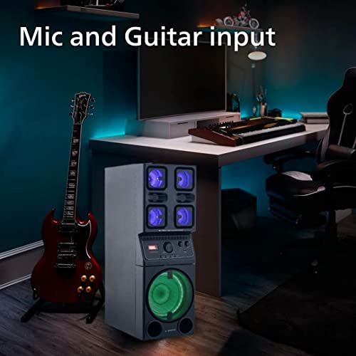 TECHXEWOO Party Blaster 500 Powerfull 200 WATTS Home Theatre Single Tower Party Speaker System with Dynamic Disco Lights, Bluetooth,USB, Digital FM, INBUILT Karaoke,MIC Port�