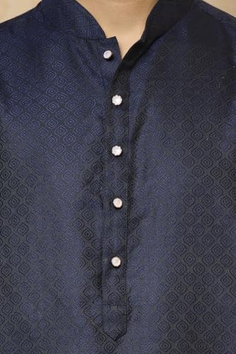 TASVA Navy Minimal Kurta Set | Size: XXL