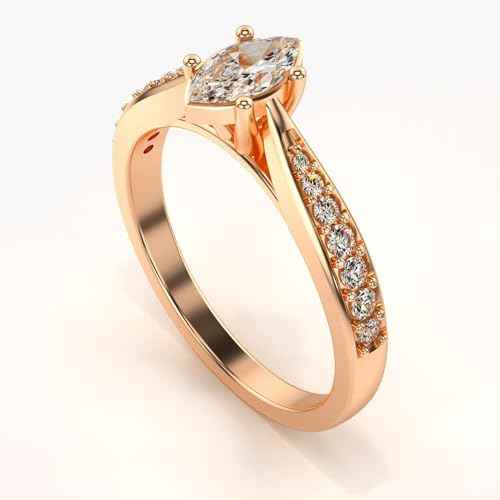 VALANOVA Hallmarked 14K Gold & Certified Lab Grown Diamond 0.53cts | Ring For Women's/Girls | Stylish & Elegant | VGR0465M | Ring Size: 11