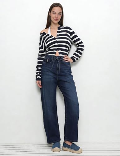 U.S. POLO ASSN. Mid Rise Barrel Fit Jeans Dark Blue