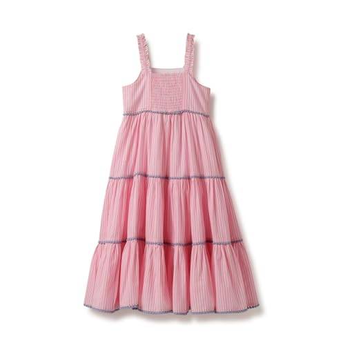 UNITED COLORS OF BENETTON Regular Fit Square Neck Striped Maxi Tiered Dress (Size: 2-3 Years)-25P4COTDR142I902 Pink