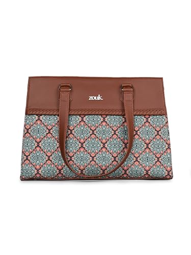 ZOUK Statement Business Bag | Stylish Handbag for Women Office Use | Tote Bags for Woman | Fits 14 Inch Laptop | Water-Resistant | Big Size | Aesthetic Purse | Kolkata Nouveau