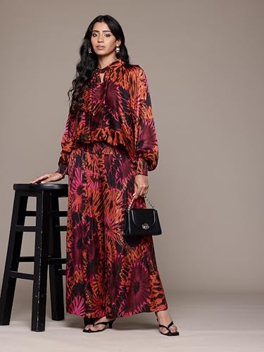 Ritu Kumar Red Hriday Top With Pant Co-Ord Set