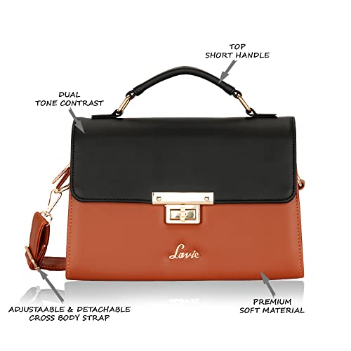Lavie Women's Aahim Flap Satchel Bag Tan Ladies Purse Handbag