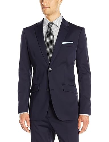 RISANI Men Single Breasted Two Piece Suit (in, Numeric, 40, Regular, Blue)
