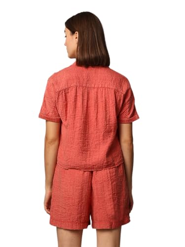 ONLY Women Regular Fit Red Shirt