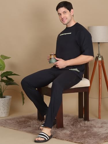 Sweet Dreams Mens Solid Co-Ord Set Navy