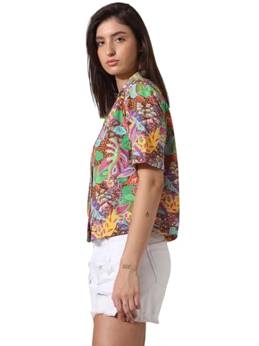 ONLY Women Printed Cotton Loose Fit Multicolor Shirt