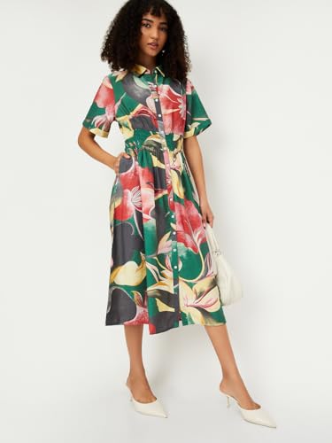 Max Women Floral Print A-line Dress (Multicolour_XXL)