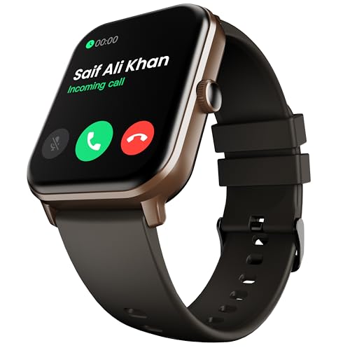 Boult Drift+ Smart Watch 1.85''HD Screen, Bluetooth Calling, IP68, 500 Nits Brightness,150+ Watchfaces, AI Voice Assistant, SpO2 Monitoring, 100+ Sports Mode Smartwatch (Black Coffee)