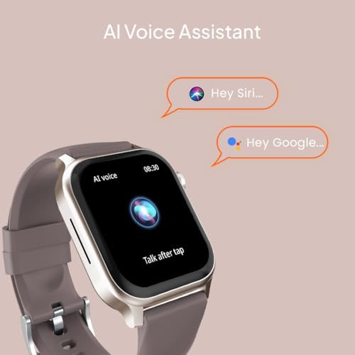 Fire-Boltt Rise Smart Watch, 1.85" HD Display, Metal Body with Bluetooth Calling, Rotating Crown, AI Voice Assistant, 120 Sports Modes, Neon UI, SpO2 & Heart Rate Monitoring (Cinnamon Slate)