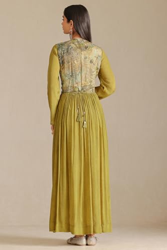 Soch Women's Chinon Maxi Dress (RSD-CWS5KU61334_Olive