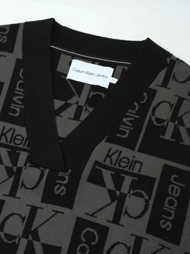 Calvin Klein Jeans Women's Wool V-Neck Pullover Sweater (J222312BEH_Ck Black