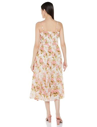 BIBA Women Printed Tired_Dress Mix and Match(Casual DRESSES2478_Off White_42)