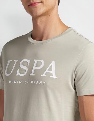 U.S. POLO ASSN. Mens Solid Half Sleeve Brand Carrier Round Neck T-Shirts (UDTSHS0900_LT. Grey_XL)
