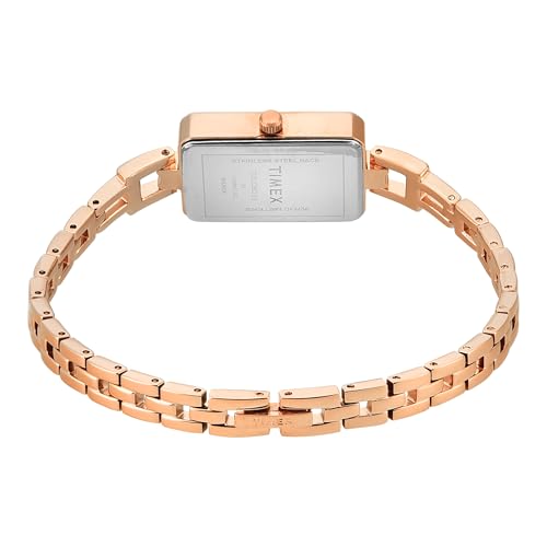 TIMEX Silver-Tone Rectangle Dial Analog Women's Watch - TWEL22802