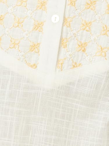 Max Women Embroidered Straight Kurta, Beige, XXL