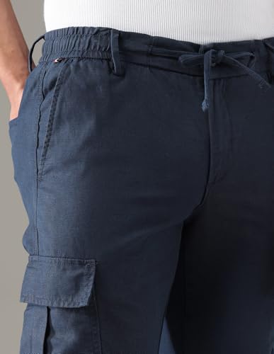 Arrow Sports Men's Mid Rise Spring Sorbet Cargos Navy