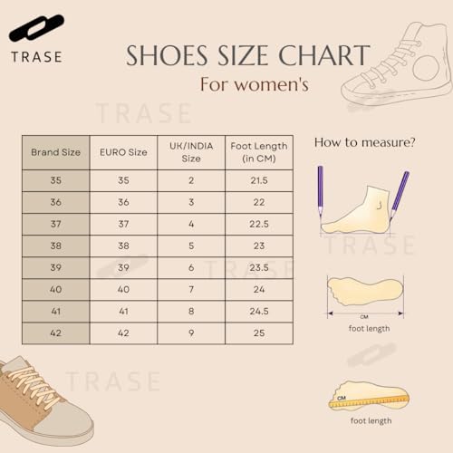 TRASE Casual Sneaker Shoes for Women | Soft Cushioned Insole | Sneakers for Woman | Lightweight | Comfortable | Stylish, Trendy Girls and Women Sneakers with Laces (Peach-Cream, 6 UK)