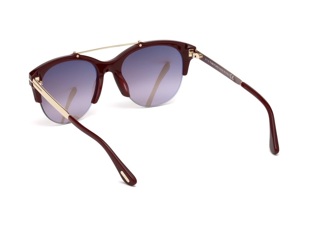 Tom Ford | UV Protected Lens for Women | Half Rim shiny bordeaux/gradient bordeaux Frame | Lens Colour: Purple | Medium | FT0517 55 69T