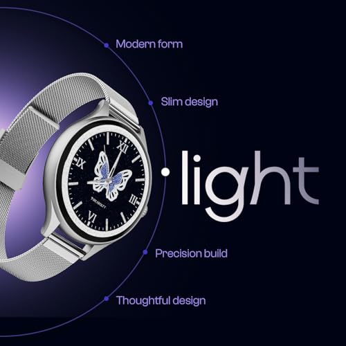 Fire-Boltt Phoenix Air Smart Watch 1.26” Round Display, Rotating Button, Wireless Charging, Ultra Lightweight Metal Body, Bluetooth Calling, Smartwatch with Silicone & Mesh Steel Straps Titan Silver