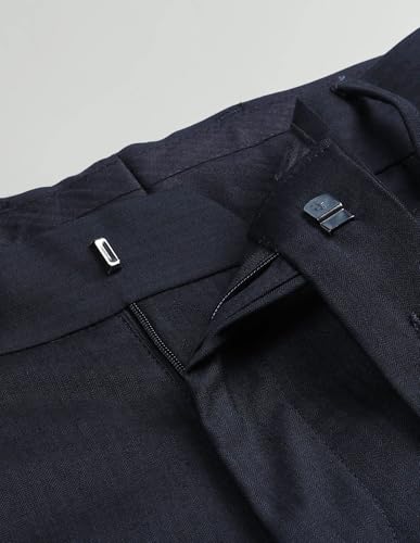 Arrow Men's Textured Regular Fit Trousers (ARAKTR2111_Navy_34)