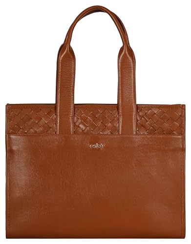 eske Matilda Genuine Leather Women's Tote Bag (Cognac)