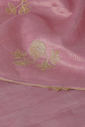 Taneira Pink Silk Cotton Embroidered Saree Zari Border Unstitched Blouse Piece Party Woman Women Wedding Haldi Designer Traditional Fashion Bridal Festival Ethnic